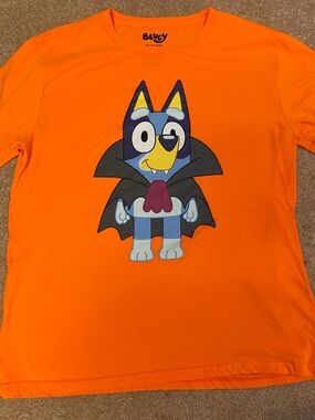 Blaze Orange Bluey Graphic Short Sleeve Tee
